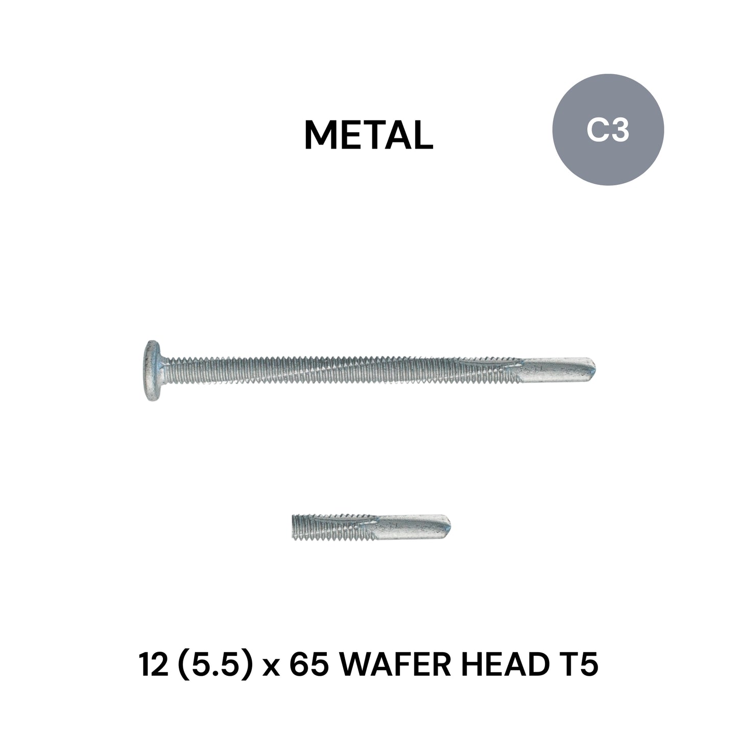 12 (5.5) x 65mm Metal Wafer Head Class 3 T5