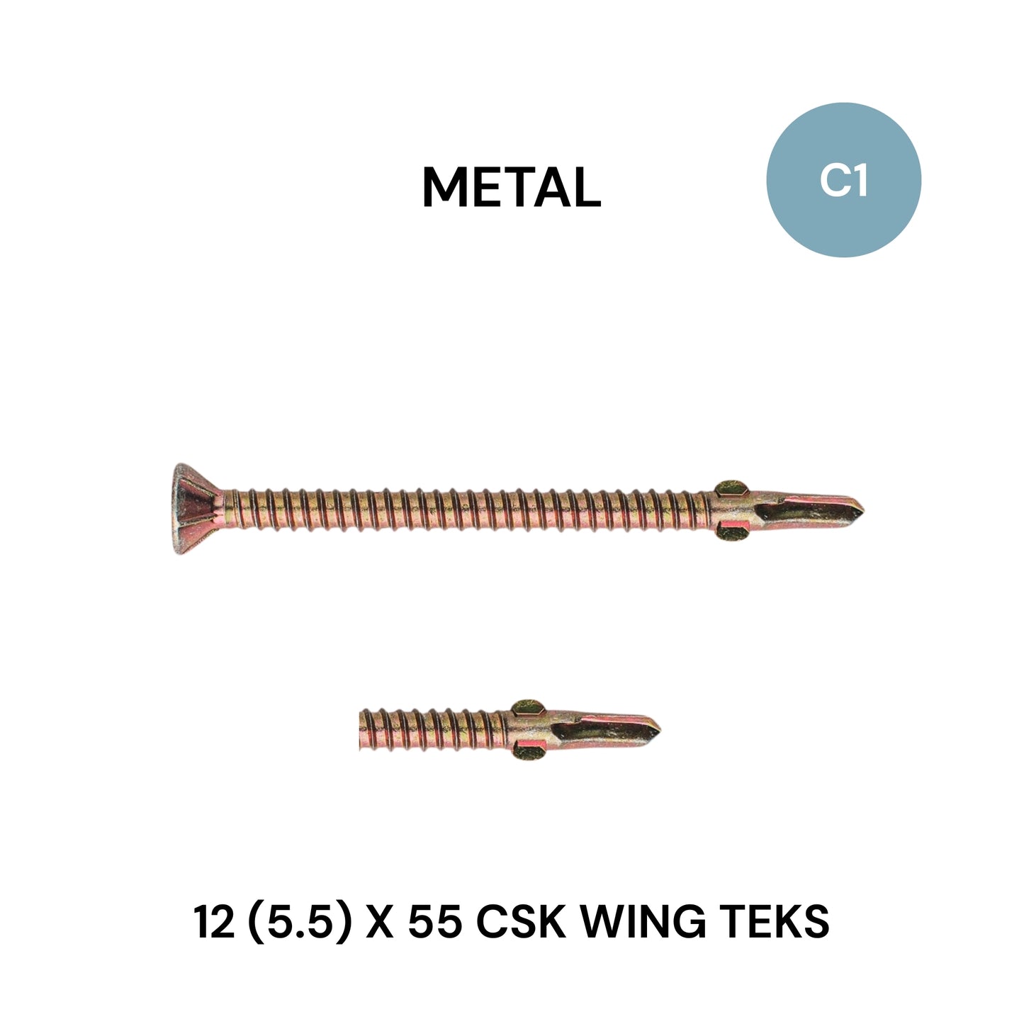 12 (5.5) x 55mm CSK Wing Teks