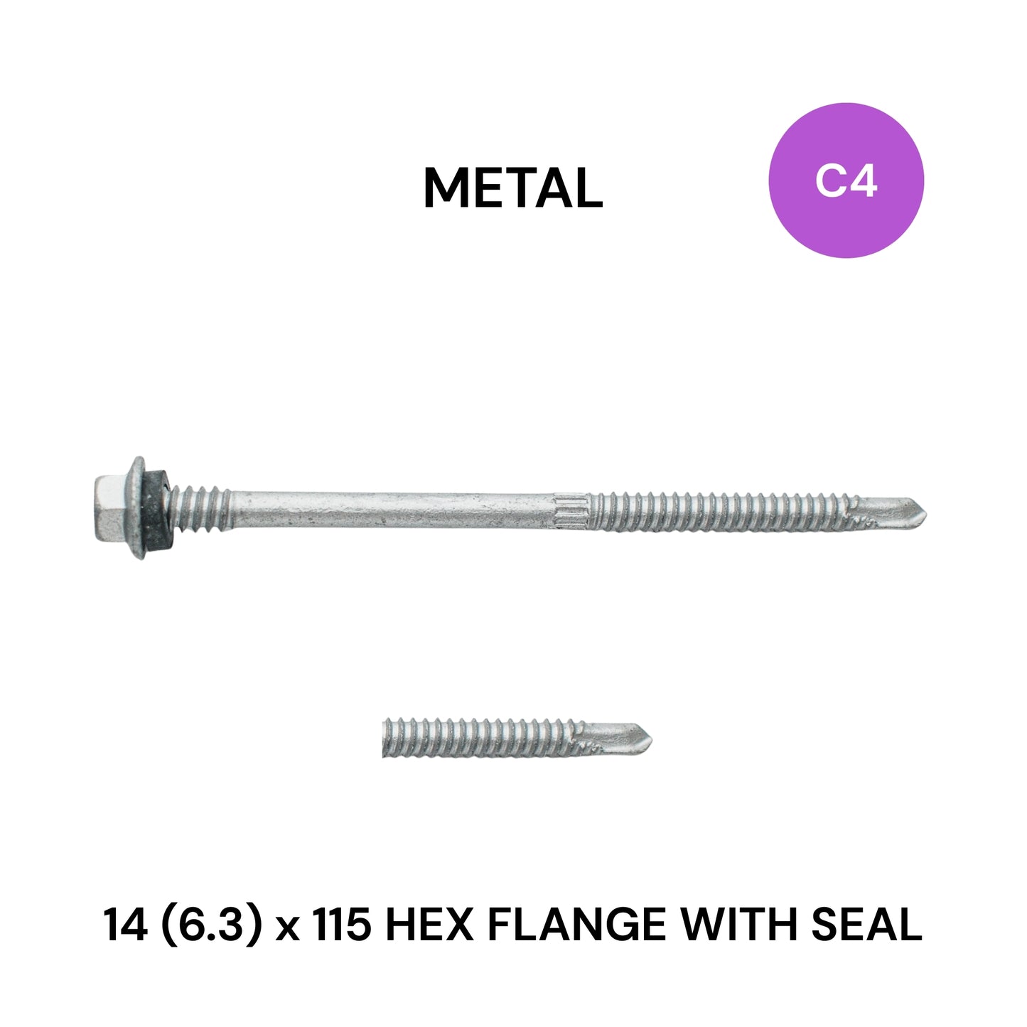 14 (6.3) x 115mm Metal Hex Flange With Seal Class 4