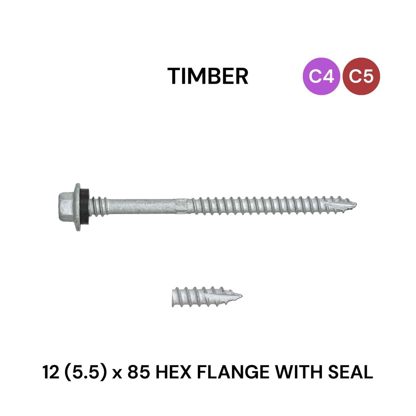12 (5.5) x 85mm Timber Flange With Seal