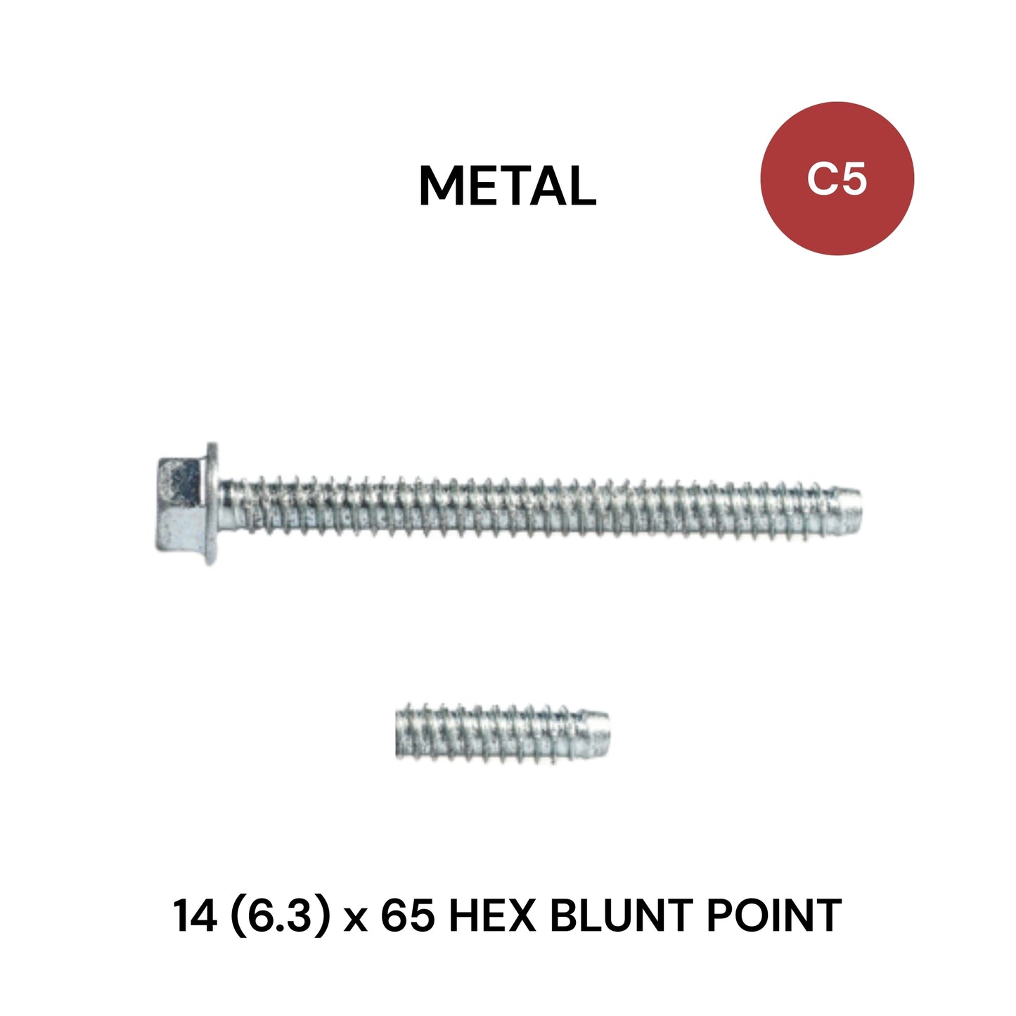 14 (6.3) x 65mm Metal Hex Blunt Point Class 5