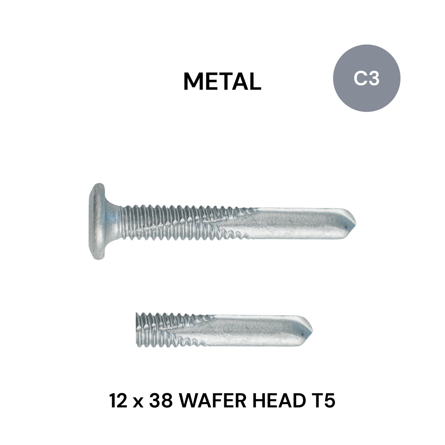 12 (5.5) x 38mm Metal Wafer Head Class 3 T5