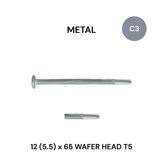 12 (5.5) x 65mm Metal Wafer Head Class 3 T5
