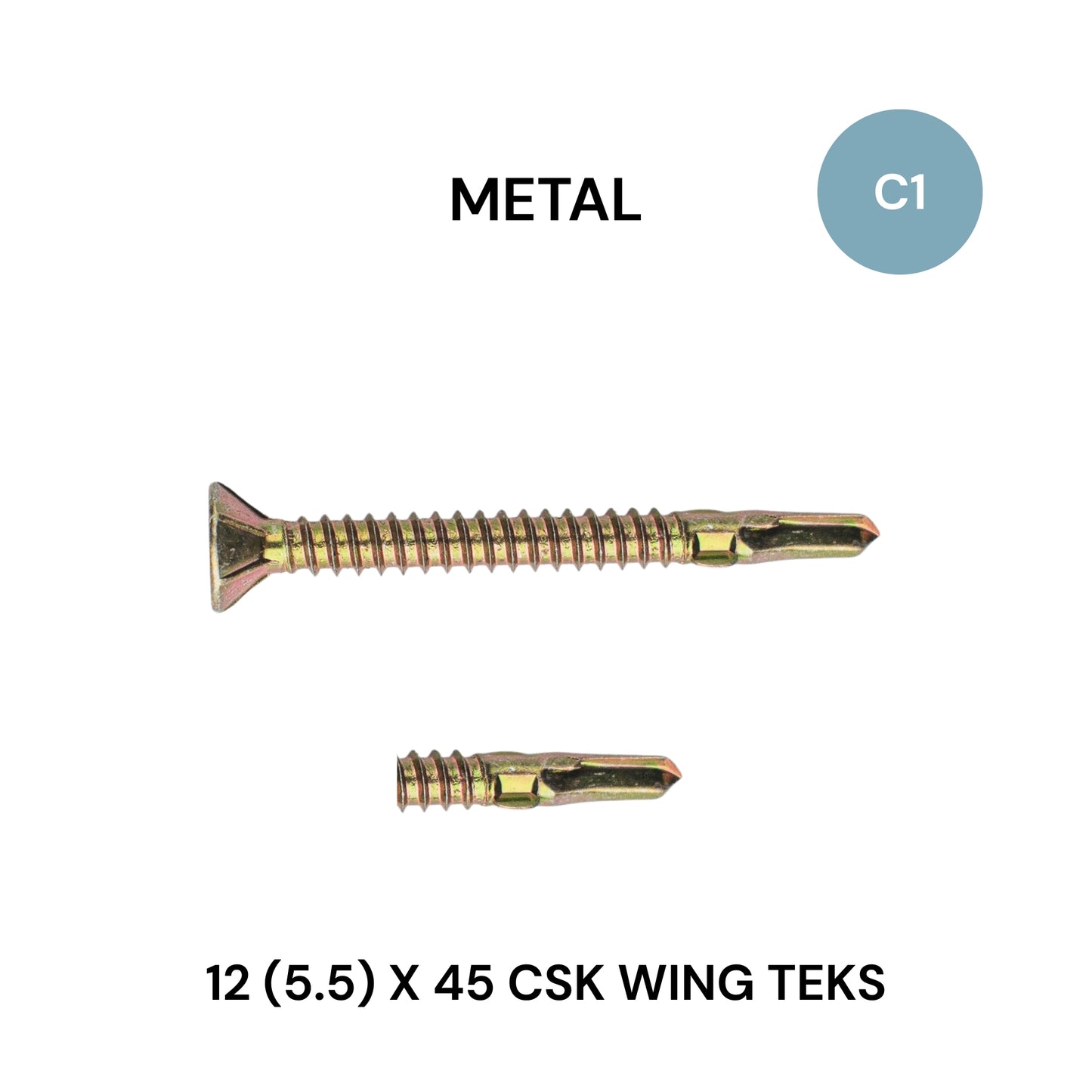 12 (5.5) x 45mm CSK Wing Teks