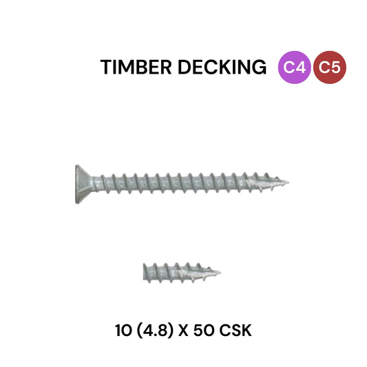 10 (4.8) x 50mm CSK Timber Decking