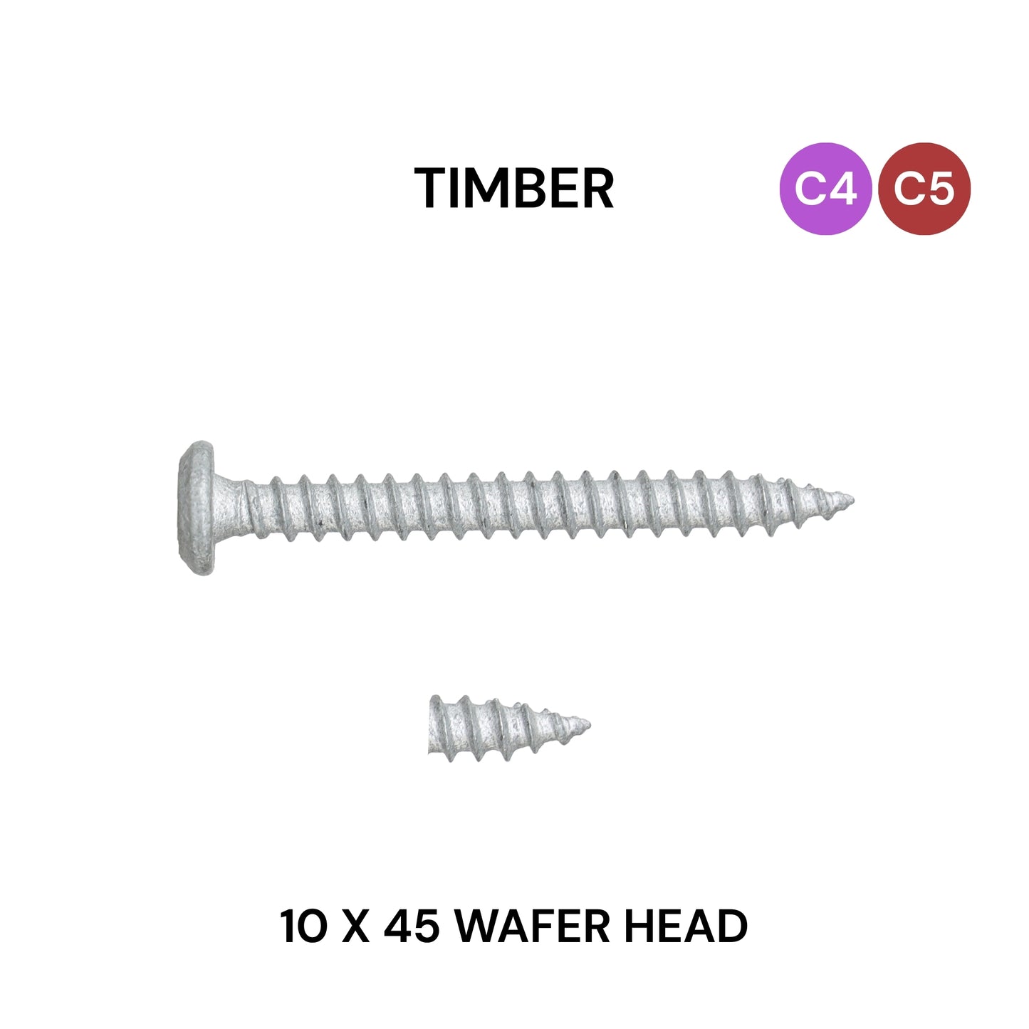10 x 45mm Wafer Head Timber