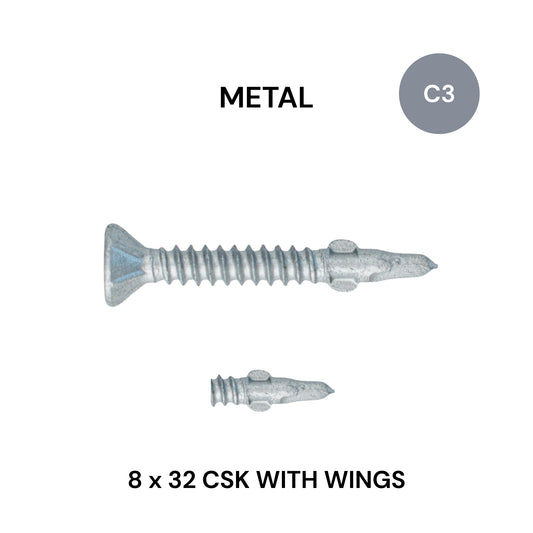 8 x 32mm CSK  With Wings Class 3